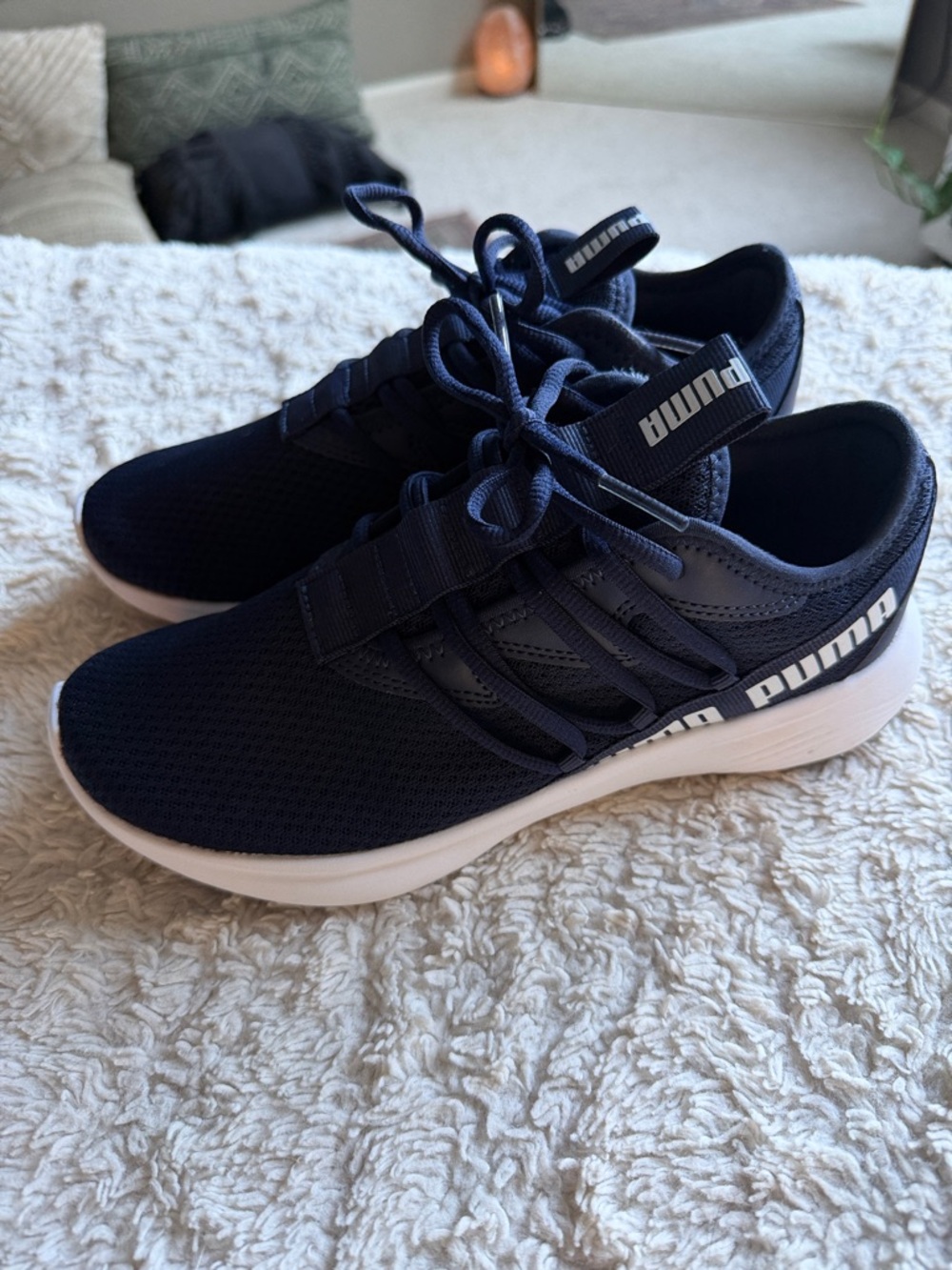 Puma Soft Stride Women’s RunningShoes Navy White 7.5